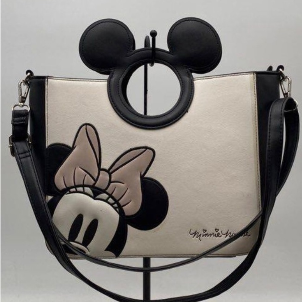 Loungefly Minnie Mouse Black and Cream Crossbody Bag
